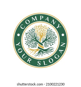 Logo für abstraktes grünes Baumemblem