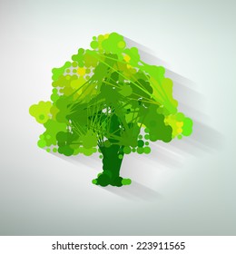 Abstract Green Tree. Fully scalable vector illustration.