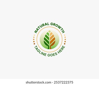 Abstract green tree growth logo