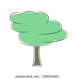 Abstract green tree or icon on white background.