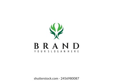 Abstract green tree logo concept