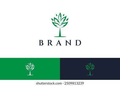Concepto Abstractas de diseño de logotipo de árbol verde