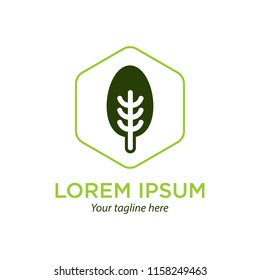 Abstract green tree logo. Organic or natural design element. Plant, garden, park vector icon.