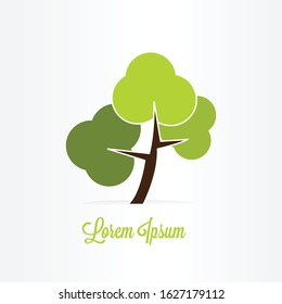 abstract green tree logo vector illustration. nature logo icon.