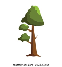 Abstract green tree on white background - Vector illustration