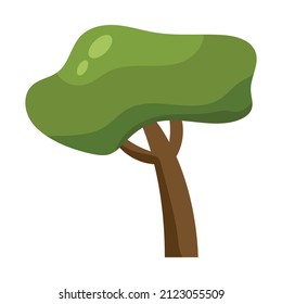 Abstract green tree on white background - Vector illustration