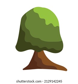 Árbol verde abstracto sobre fondo blanco - Ilustración vectorial
