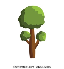 Abstract green tree on white background - Vector illustration