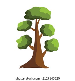 Abstract green tree on white background - Vector illustration