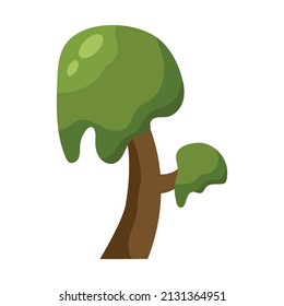 Árbol verde abstracto sobre fondo blanco - Ilustración vectorial