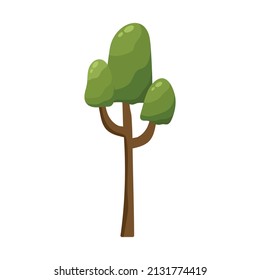 Árbol verde abstracto sobre fondo blanco - Ilustración vectorial
