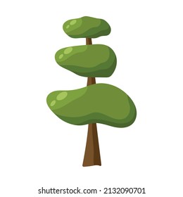 Abstract green tree on white background - Vector illustration