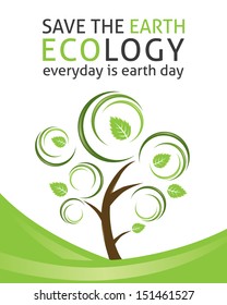 Abstract Green Tree (Save the earth) 