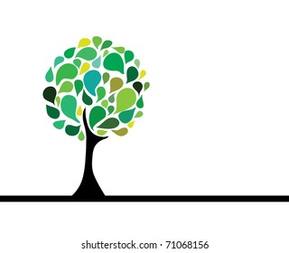 abstract green tree, symbol of nature
