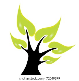 abstract green tree, symbol of nature