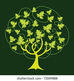 abstract green tree, symbol of nature