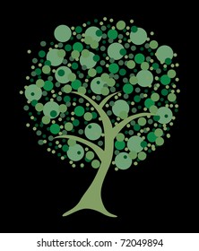 abstract green tree, symbol of nature