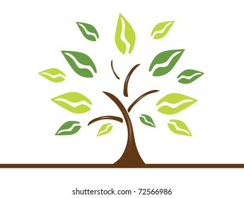 Abstract Green Tree Symbol Nature Stock Vector (Royalty Free) 72566986 ...