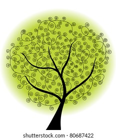 abstract green tree, symbol of nature