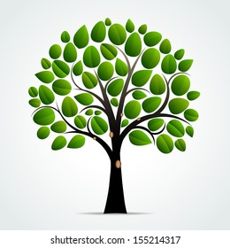 Abstract green tree symbol - Vector illustration