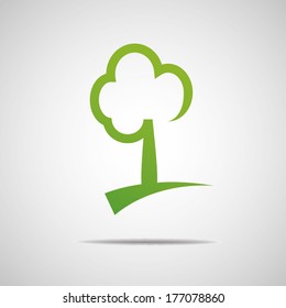 Abstract green tree. Vector eco creative concept