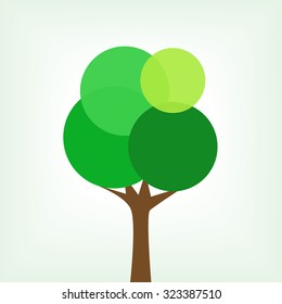 Abstract green tree. Vector eco creative concept.