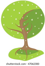 Abstract green Tree: Vector Illustration,