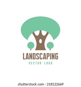 Abstract green tree - vector logo template. Landscaping, forest and nature concept illustration. Design element. 