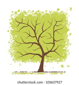Abstract green tree for your design