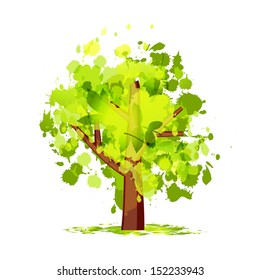 Abstract green tree for your design