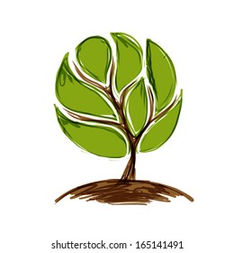 Abstract green tree for your design