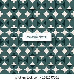 Abstract green trendy of minimal circle geometric pattern design background. Use for card, ad, poster, copy space of text, artwork. illustration vector eps10