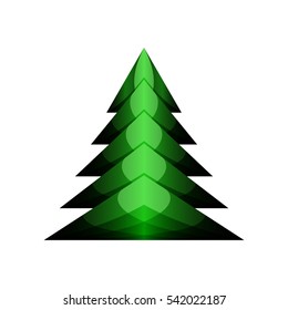 Abstract green triangle christmas tree. Eps 10 vector illustration