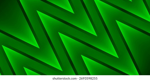 Abstract green triangle geometric background. Vector illustration