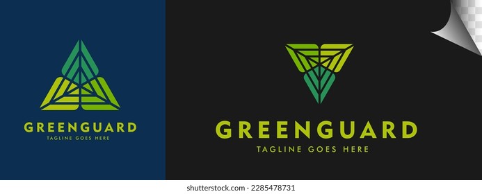 abstract green triangle logo design. Usable for Business and Healthcare Medical Logos. Flat Vector Logo Design Template Element.