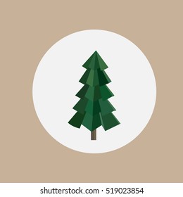 Abstract green triangle pattern Christmas tree in circle frame design Eps 10 vector illustration