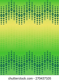 Abstract green triangle pattern design on green-yellow background