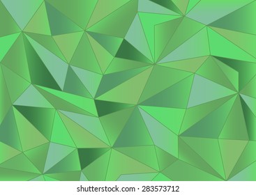 Abstract green triangles 3d background