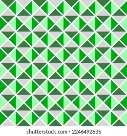 Abstract green triangles and squares background.