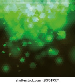 Abstract green triangles vector background