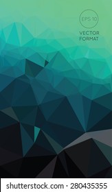 Abstract green triangular low poly style vector background,Vector illustration