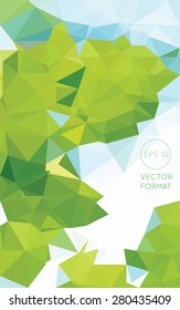 Abstract green triangular low poly style vector background,Vector illustration