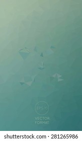 Abstract green triangular low poly style vector background,Vector illustration