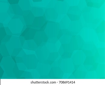 Abstract green turquoise teal hexagon background. wallpaper bokeh illustration vector