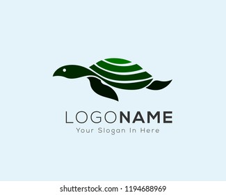 abstract Green Turtle logo, Tortoise logo
