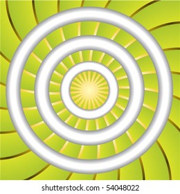Abstract green twirl background with shadow