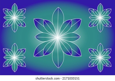 Abstract green vector background with beautiful flowers