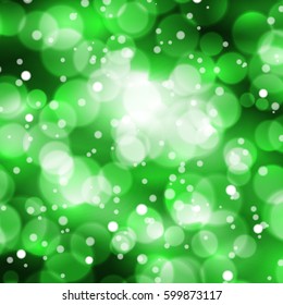 Abstract green vector background with Bokeh lights