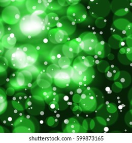 Abstract green vector background with Bokeh lights
