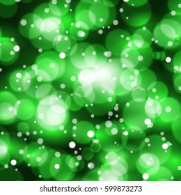 Abstract green vector background with Bokeh lights